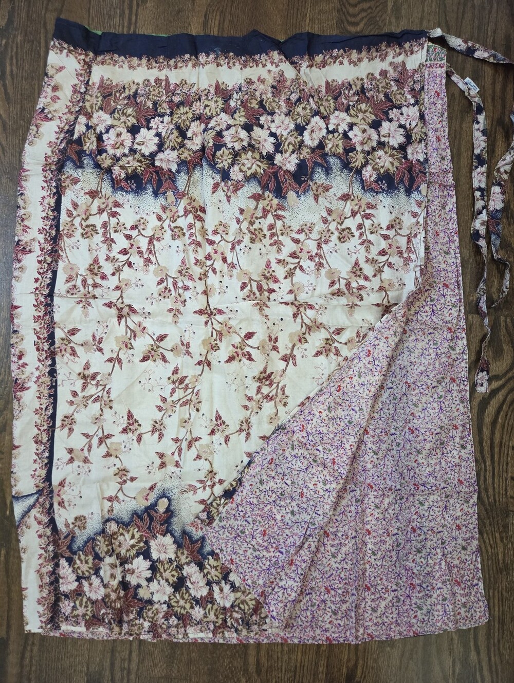 Aritsan Hand‎ Sewn Reversible Silk True Wrap Skirt Boho Midi India